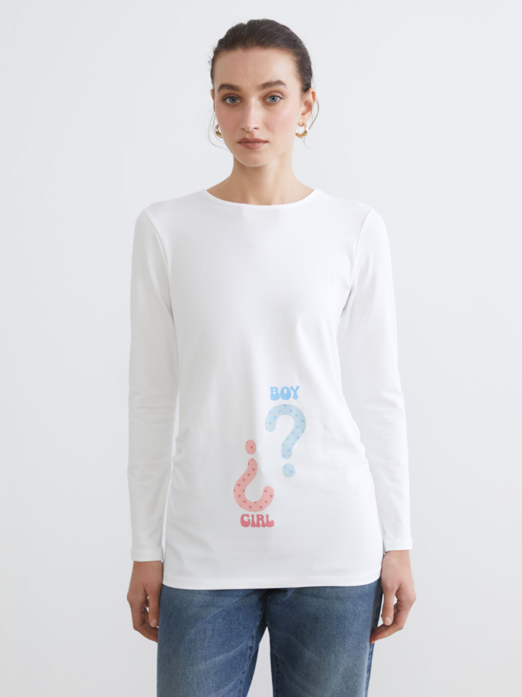 Ženska majica sa printom i okruglim izrezom-3