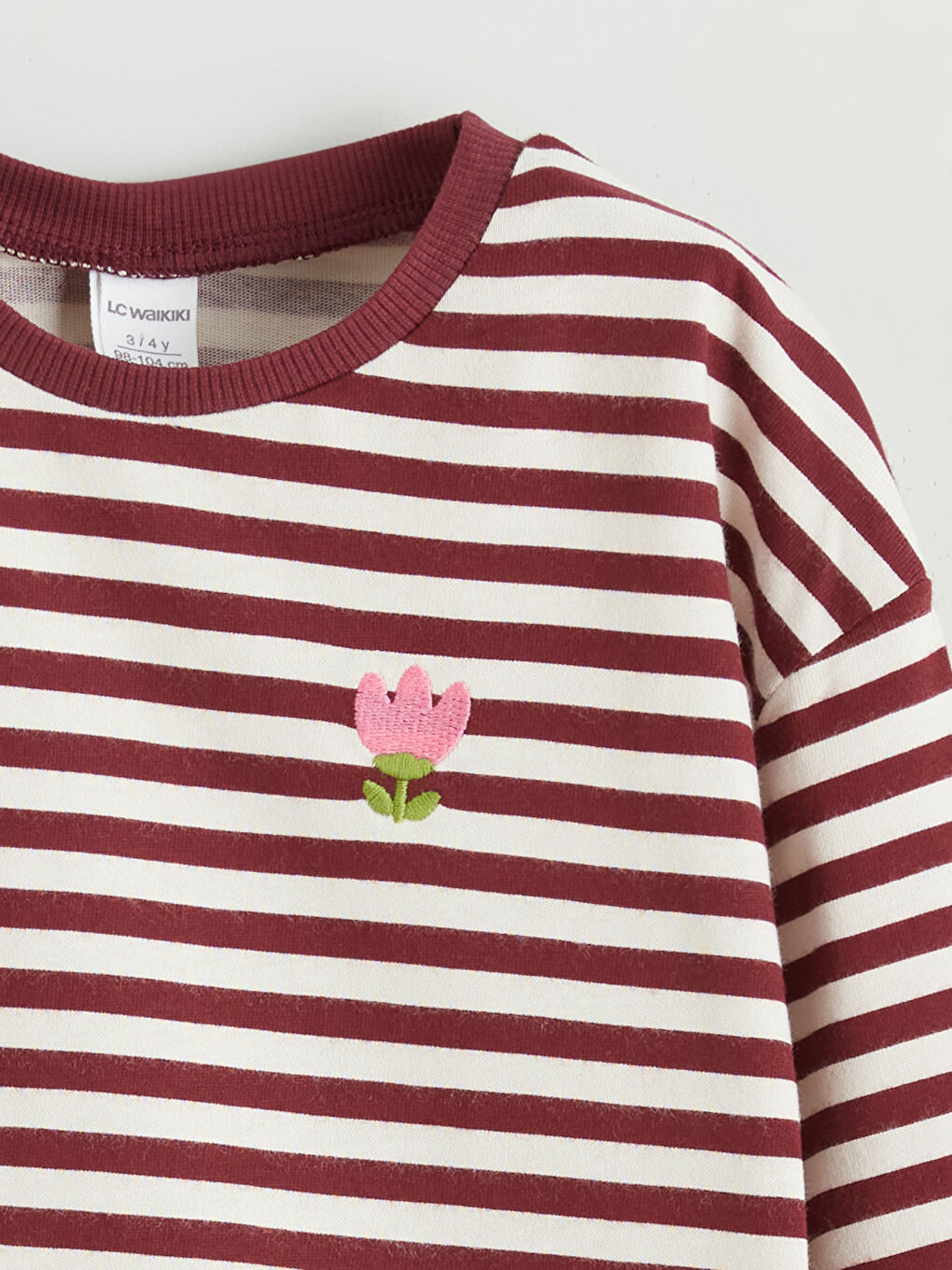 Crew Neck Striped Girls' T-Shirt-1