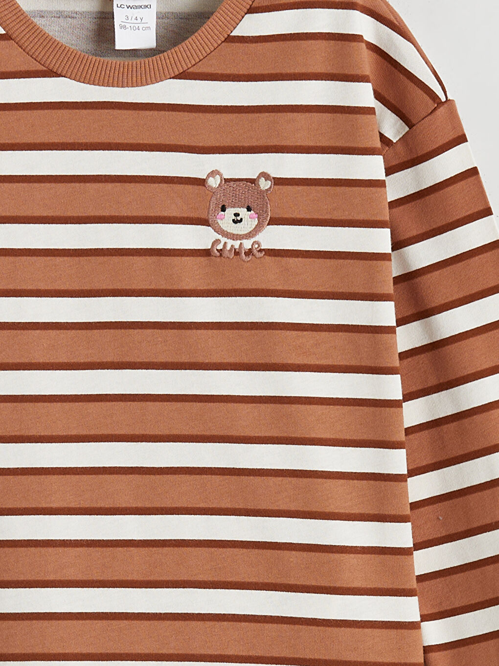 Crew Neck Striped Girls' T-Shirt-2