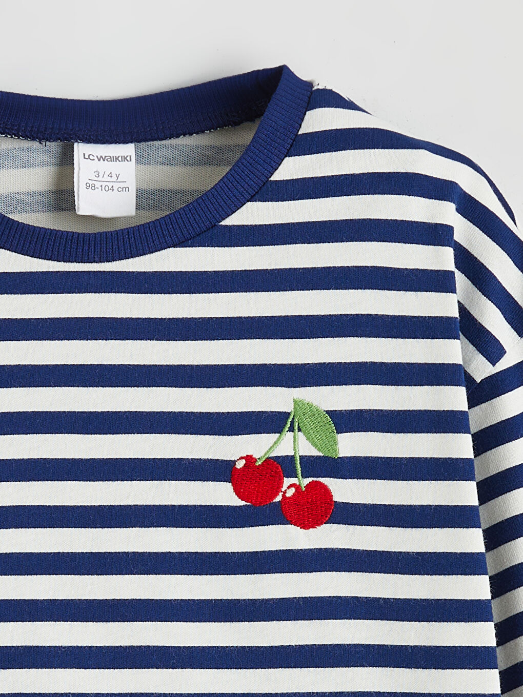 Prugasta majica za devojčice sa okruglim izrezom-1