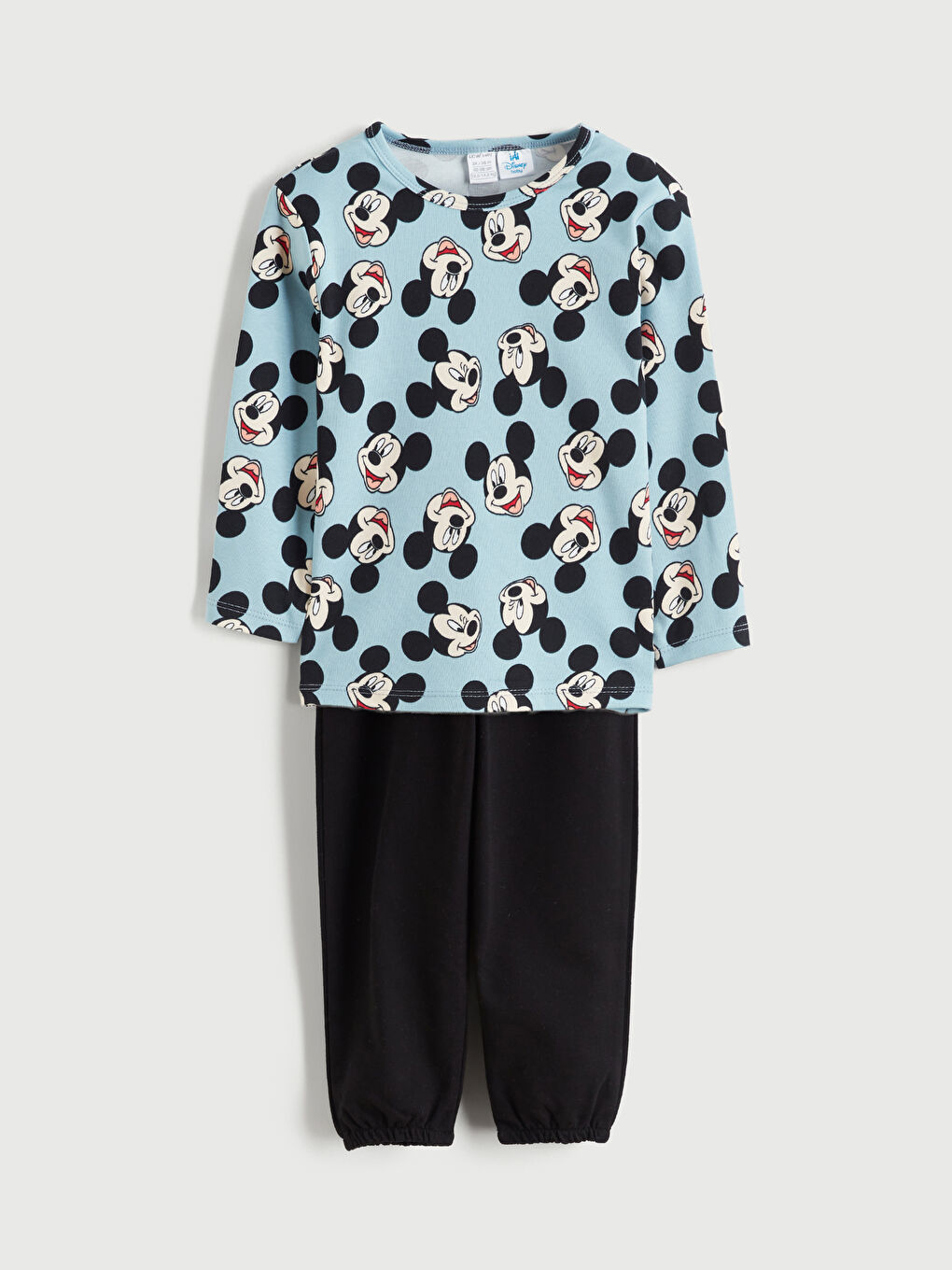 Mavi Mickey Mouse Baskılı Erkek Bebek Pijama Takım-2