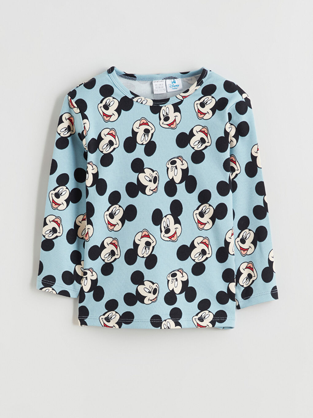 Mavi Mickey Mouse Baskılı Erkek Bebek Pijama Takım-3