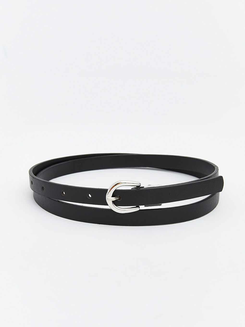 Siyah Deri Görünümlü Kadın Kemer 3'lü-1