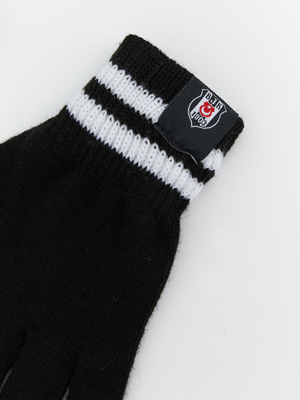 Siyah Beşiktaş Baskılı Erkek Çocuk Atkı Bere Eldiven Takım-1