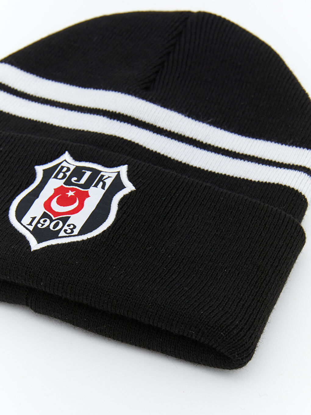 Siyah Beşiktaş Baskılı Erkek Çocuk Atkı Bere Eldiven Takım-3