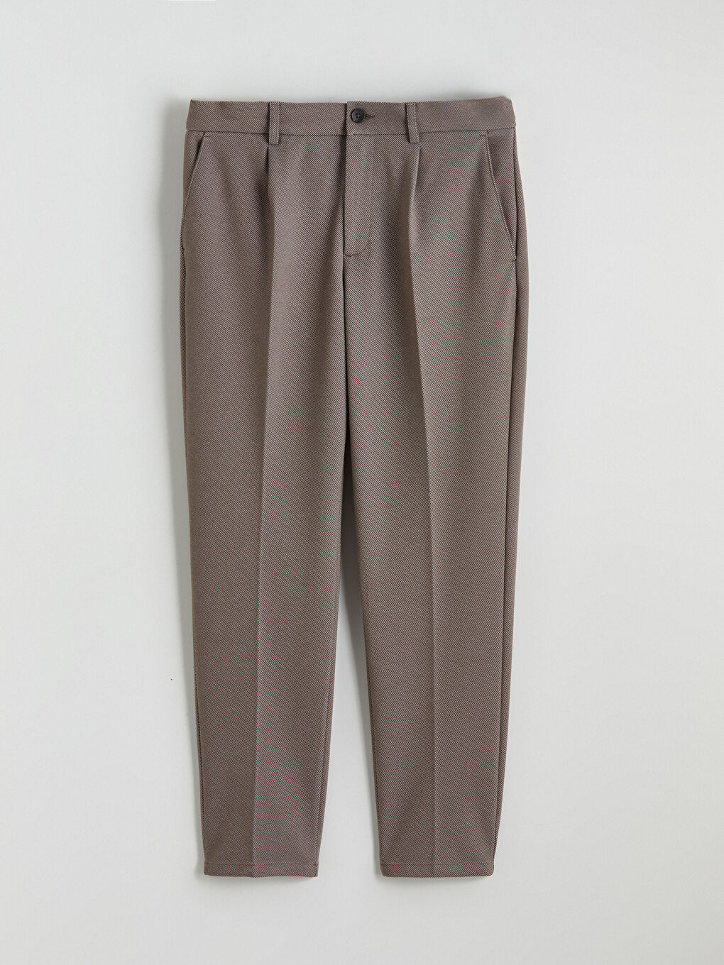 Kahverengi Standart Kalıp Gabardin Erkek Pantolon-4