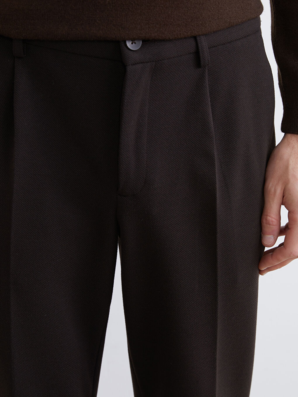 Standard Fit Twill Men's Trousers-2