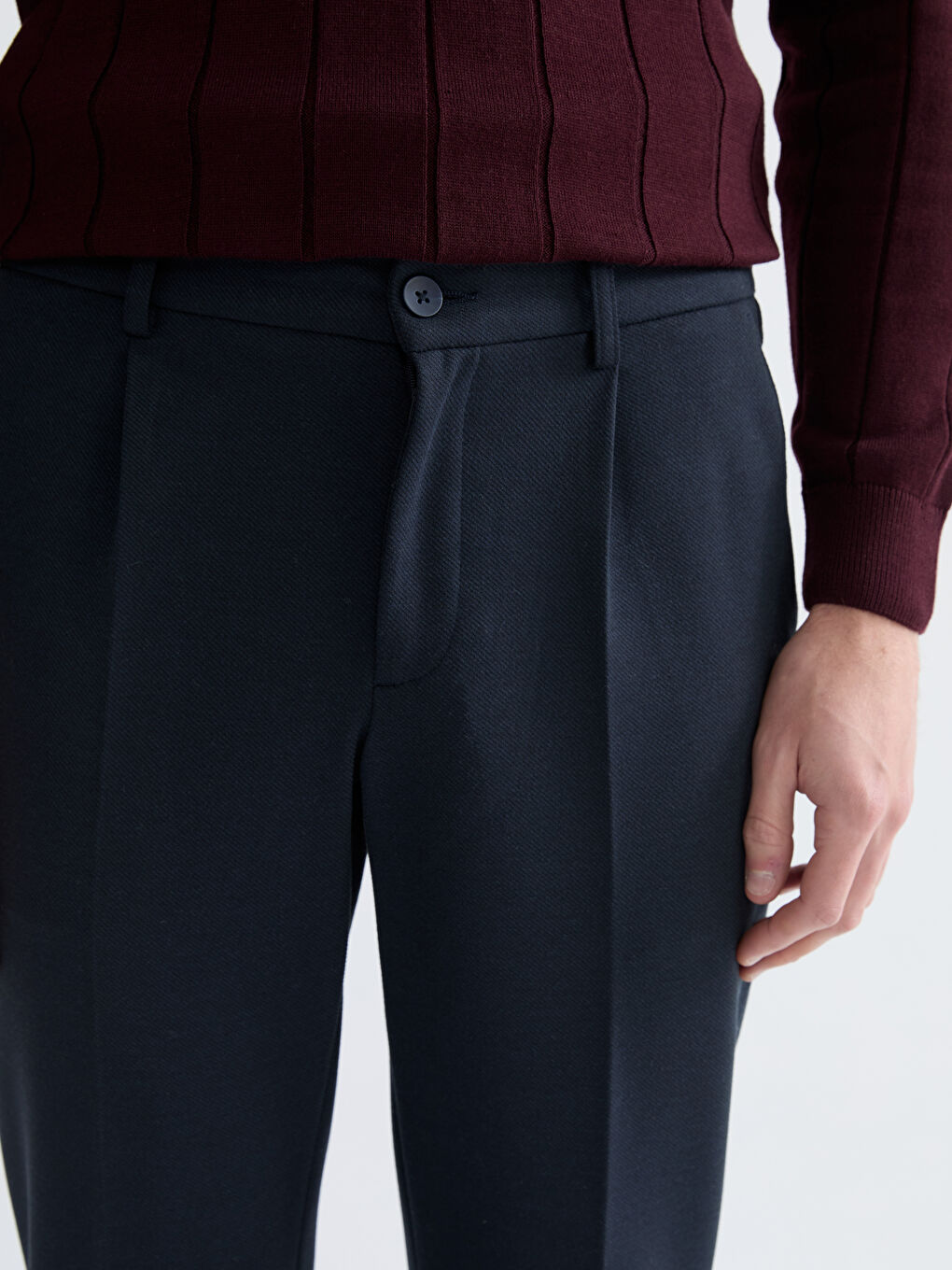 Lacivert Standart Kalıp Gabardin Erkek Pantolon-2