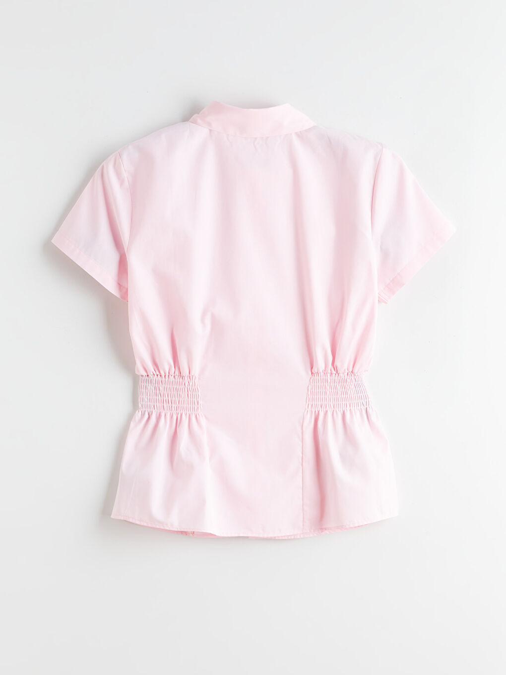 Pembe Büzgülü Kadın Gömlek-5
