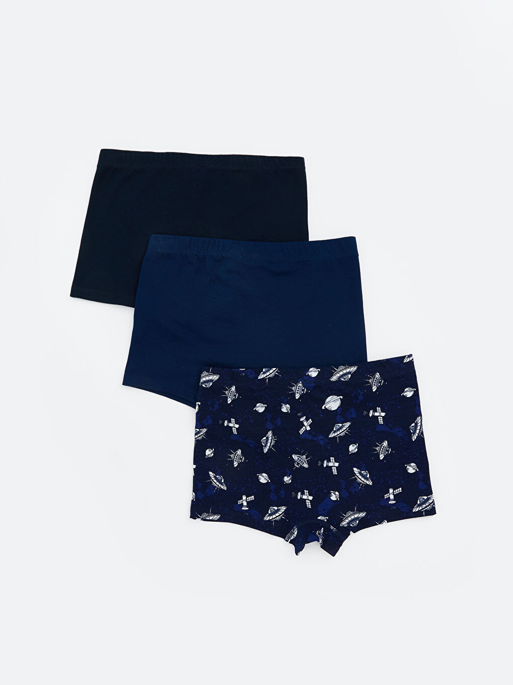 Lacivert Baskılı Erkek Çocuk Boxer 3'lü-1