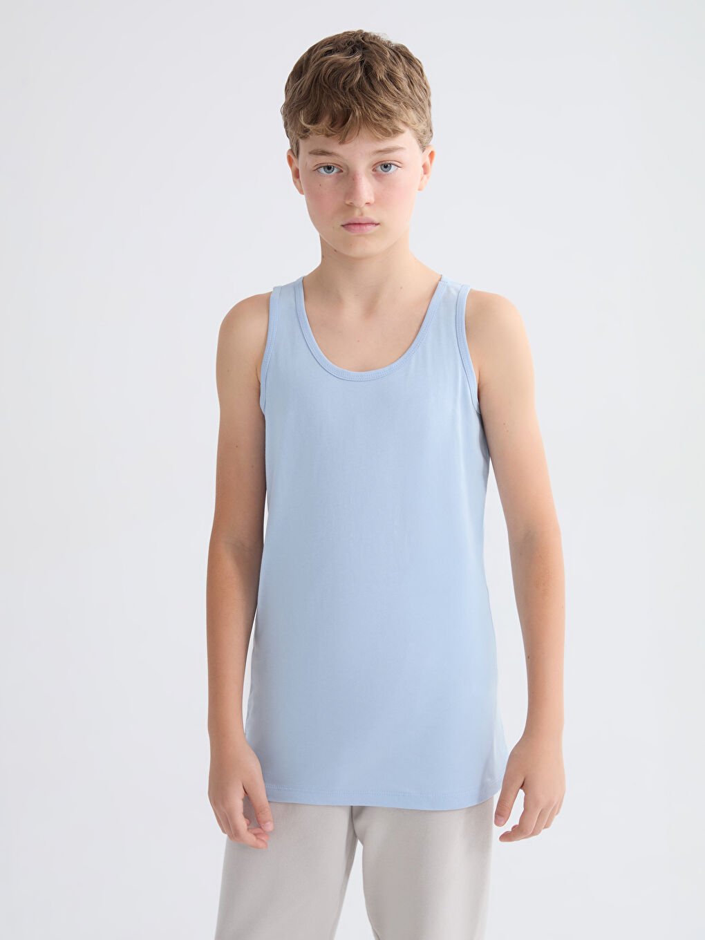 Lacivert Bisiklet Yaka Erkek Çocuk Atlet 2'li-1