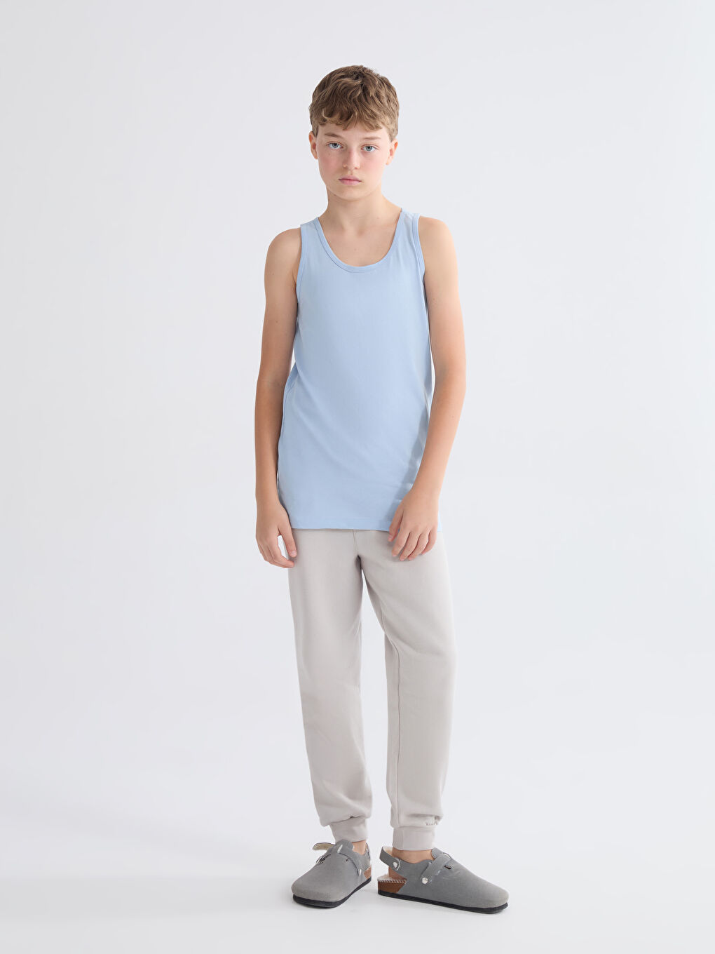 Lacivert Bisiklet Yaka Erkek Çocuk Atlet 2'li-3