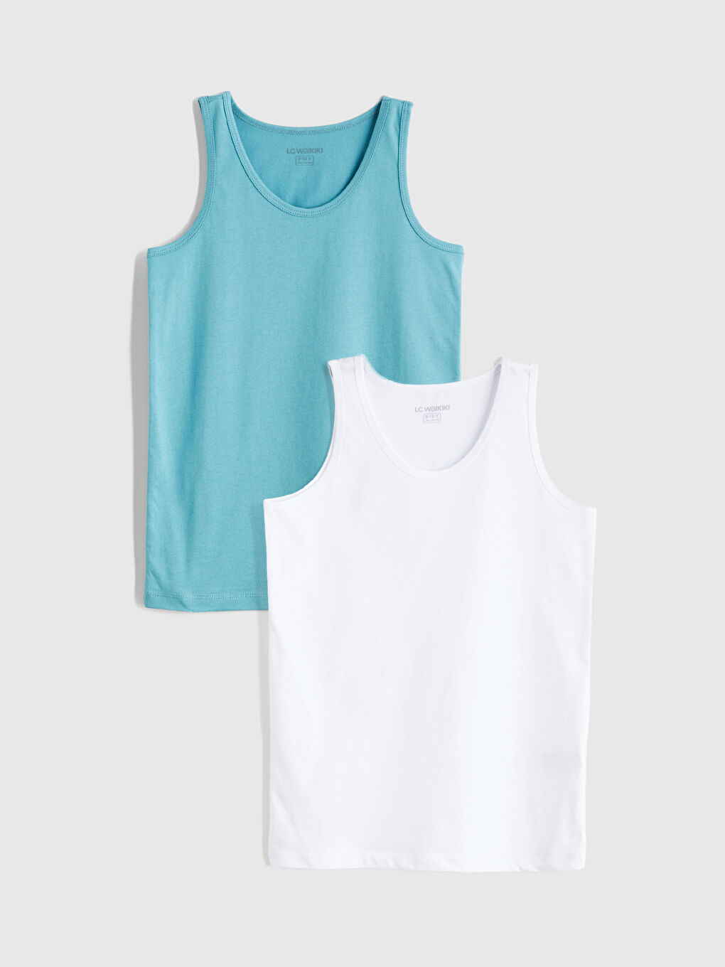 Beyaz Bisiklet Yaka Erkek Çocuk Atlet 2'li-4