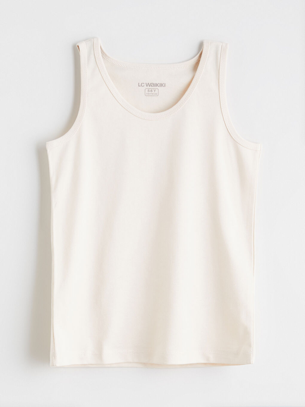 Ekru Bisiklet Yaka Erkek Çocuk Atlet 2'li-1