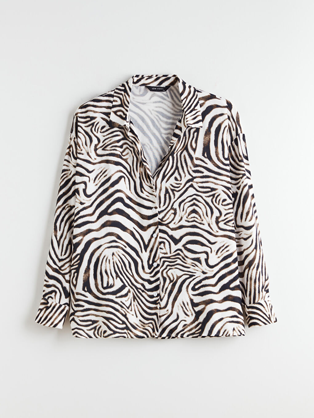 Zebra Patterned Oversize Women's Shirt