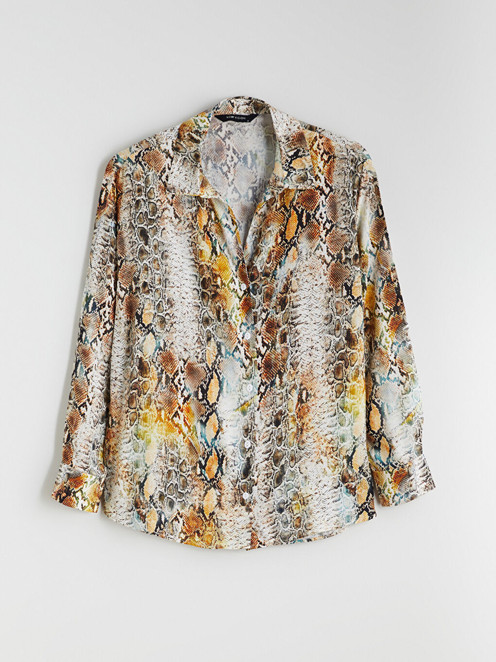 Snake Skin Patterned Oversize Women's Shirt-4
