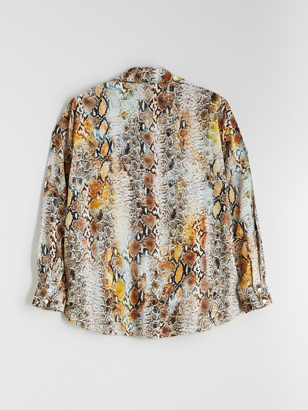 Snake Skin Patterned Oversize Women's Shirt-5