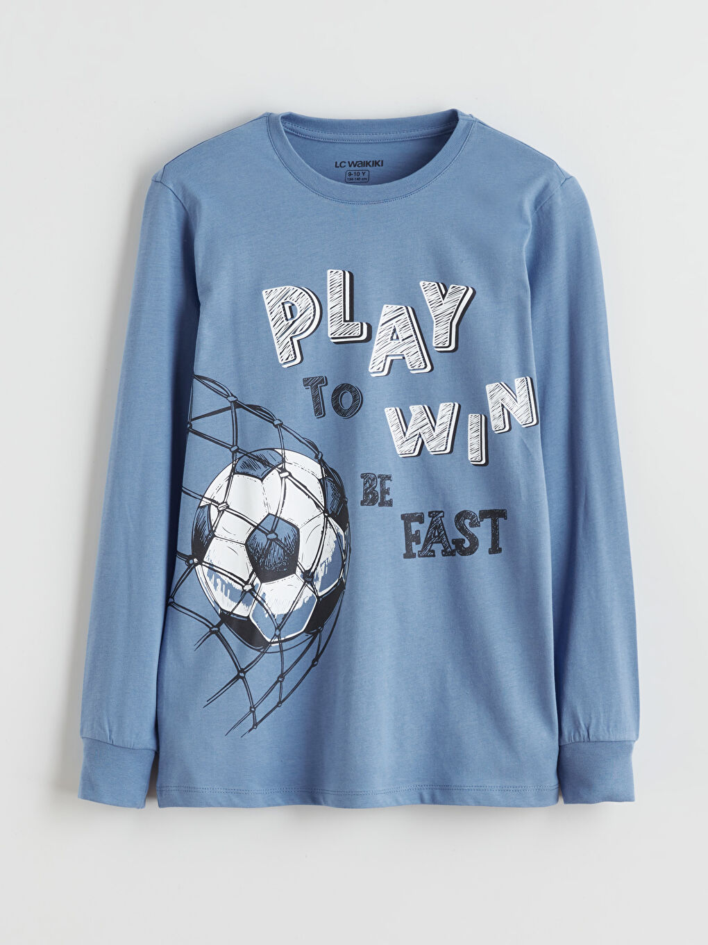 Mavi Bisiklet Yaka Baskılı Erkek Çocuk Pijama Takımı-1