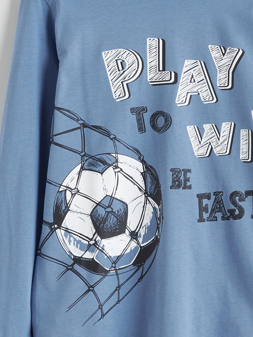 Mavi Bisiklet Yaka Baskılı Erkek Çocuk Pijama Takımı-5