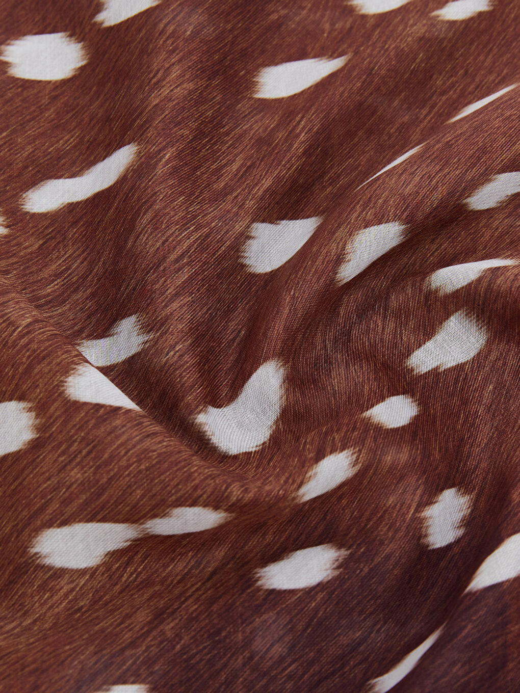 Kahverengi Puantiye Desenli Kadın Şal-2