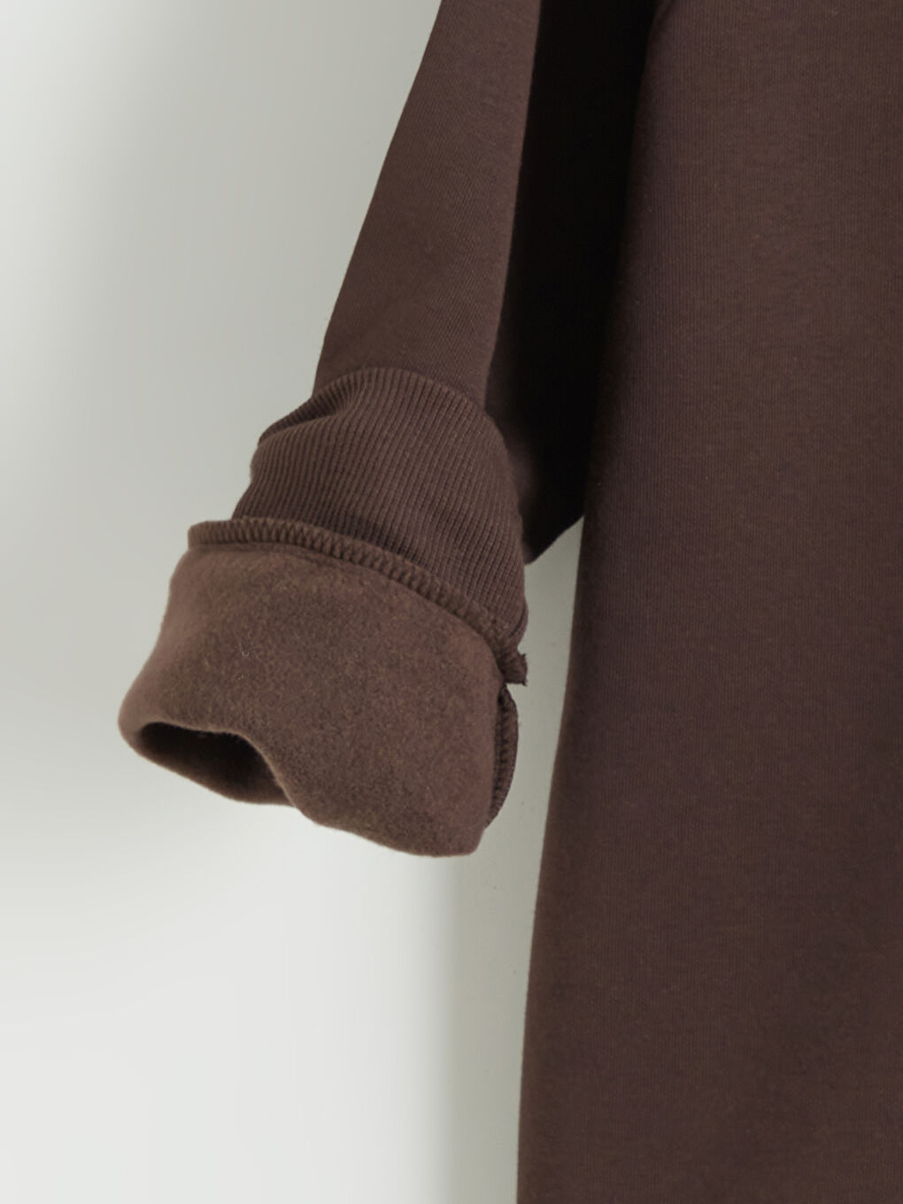 Kahverengi London Nakışlı Kadın Kalın Sweatshirt Tunik-5