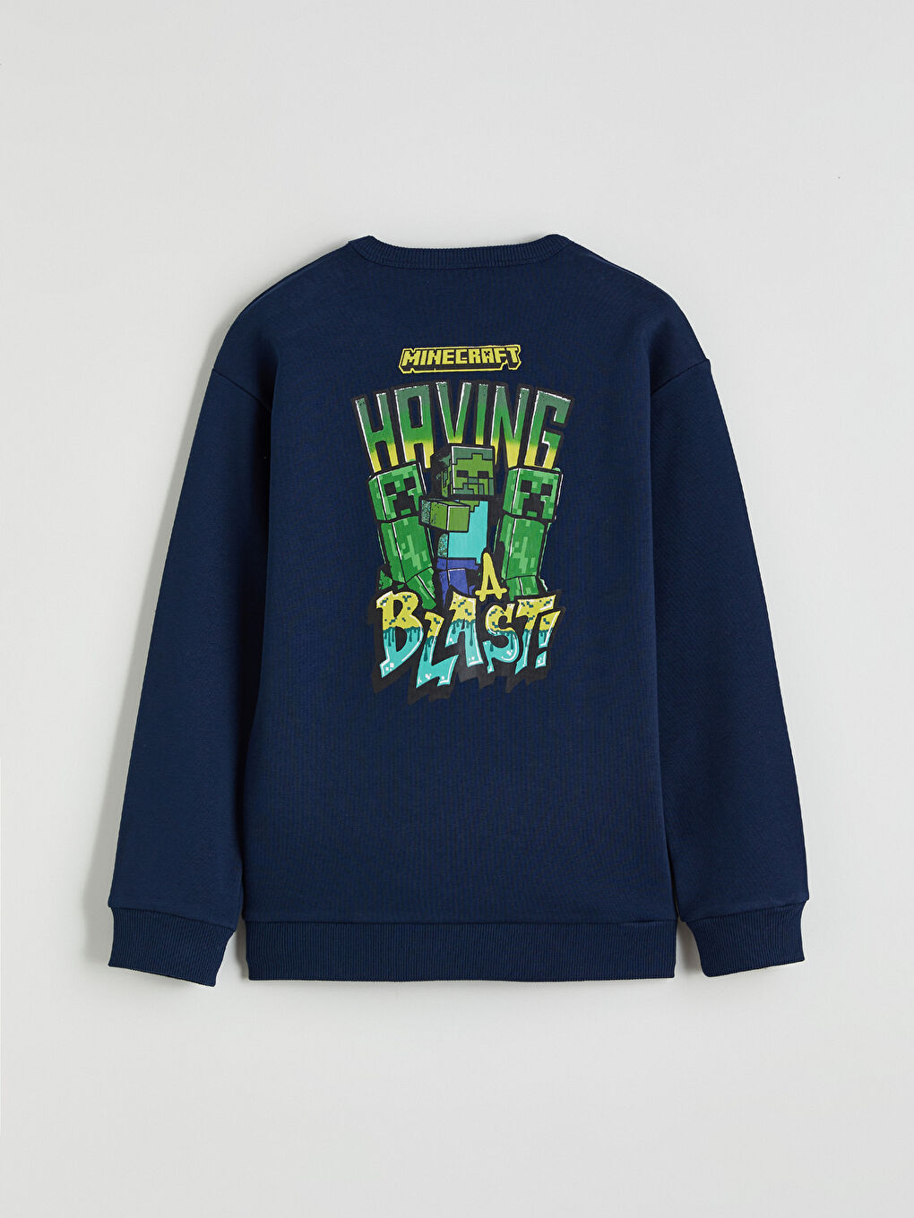 سويتشيرت غليظ مطبوع ماينكرافت أولاد بكول مدور-4
