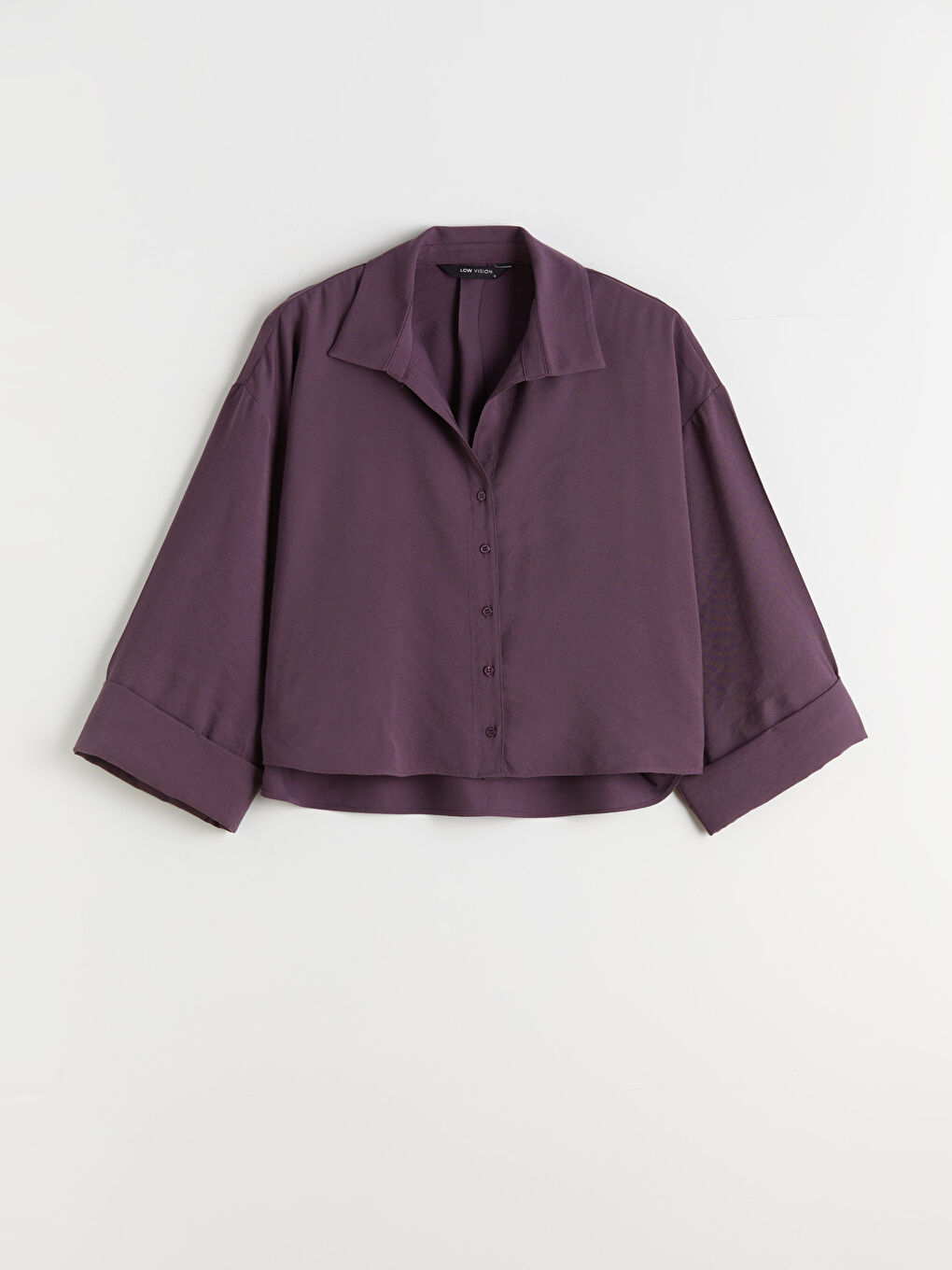 Mürdüm Oversize Kadın Gömlek-4