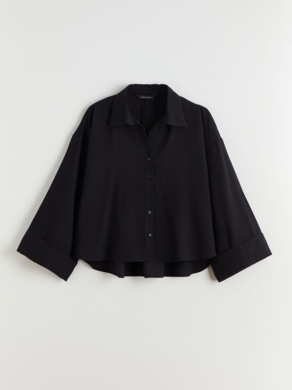 Siyah Oversize Kadın Gömlek-4