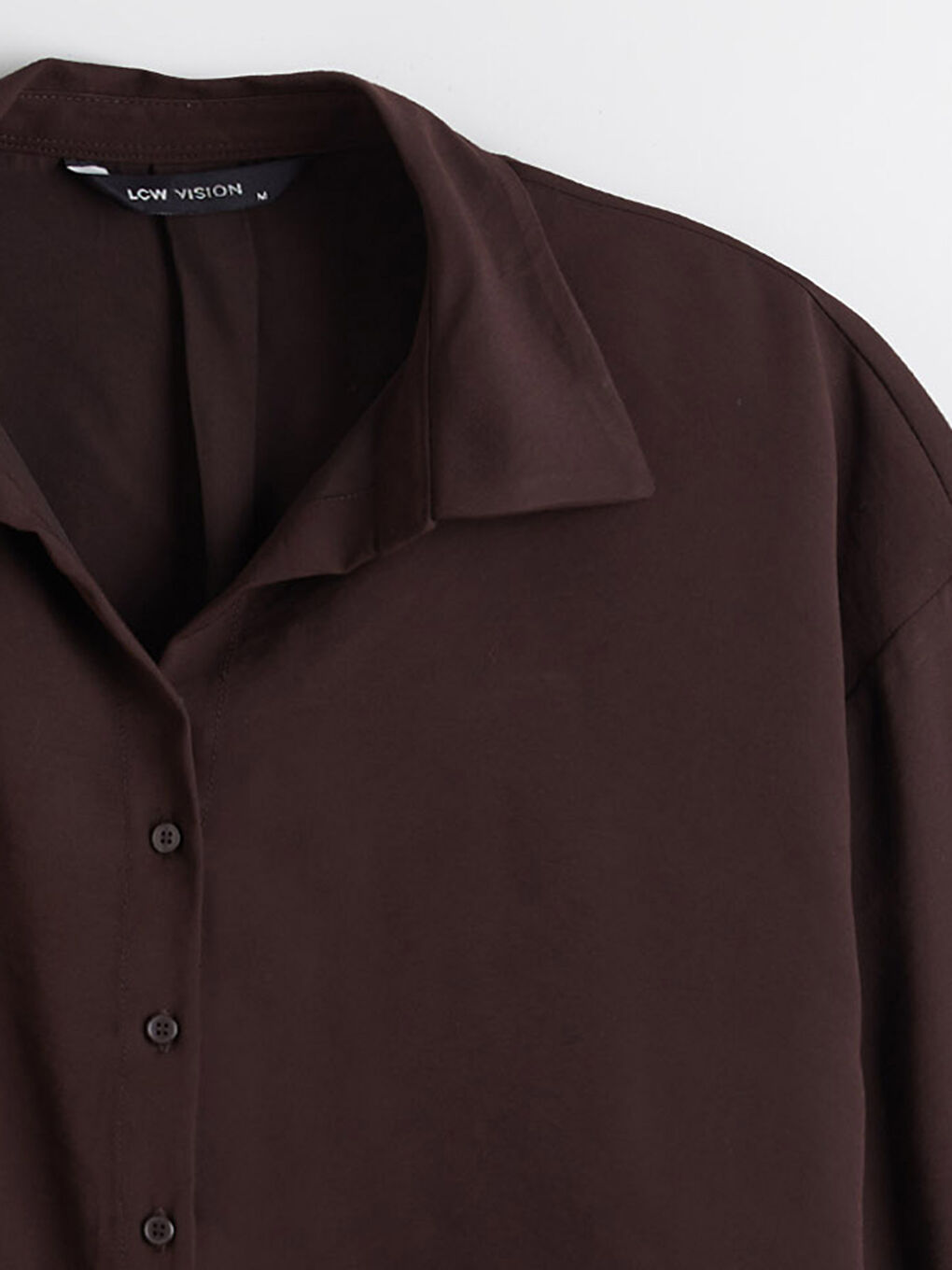 Kahverengi Oversize Kadın Gömlek-5