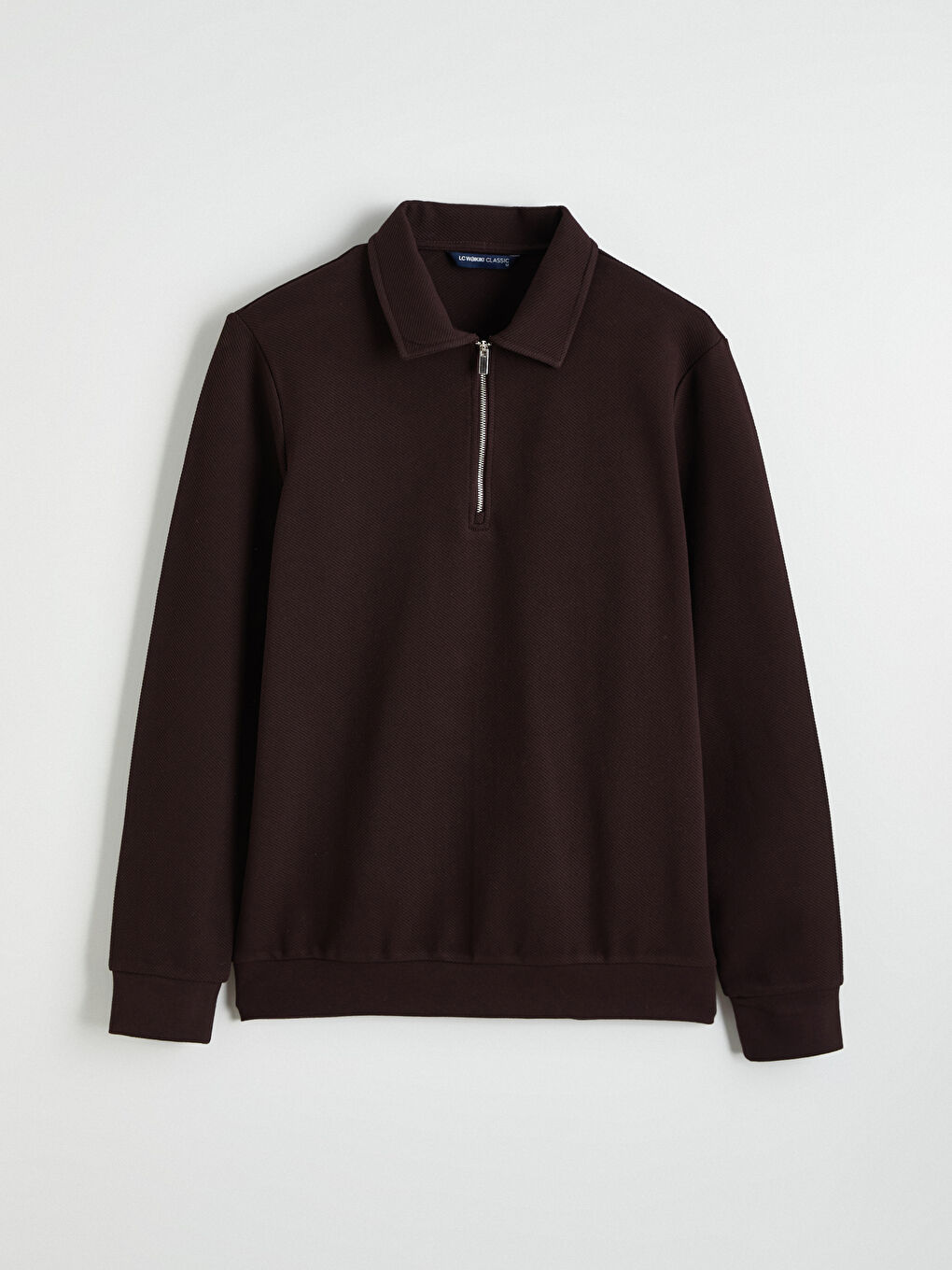 Mürdüm Polo Yaka Erkek Sweatshirt-4