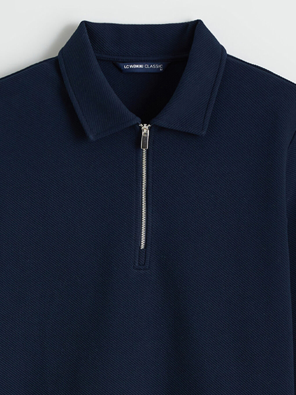 Lacivert Polo Yaka Erkek Sweatshirt-5