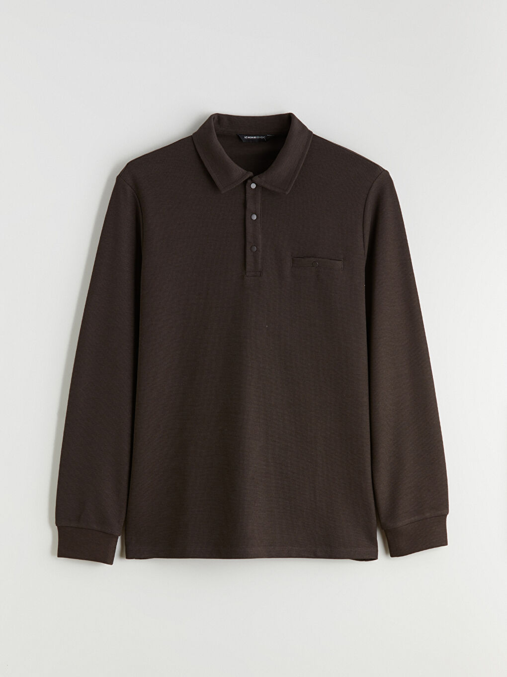 Kahverengi Polo Yaka Erkek Sweatshirt-4