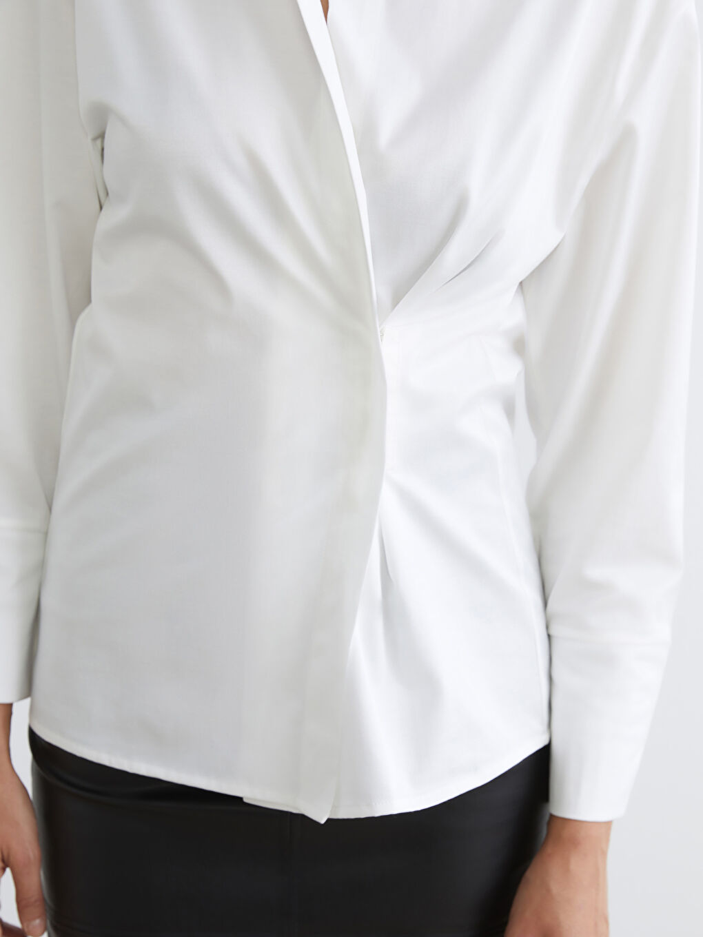 Ekru Regular Fit Kadın Gömlek-2