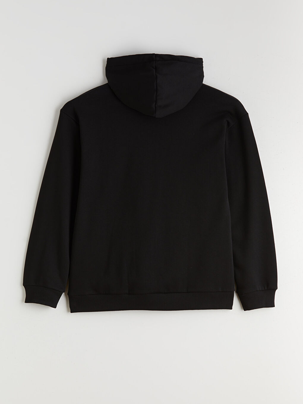 Siyah Kapüşonlu Erkek Kalın Fermuarlı Sweatshirt-5