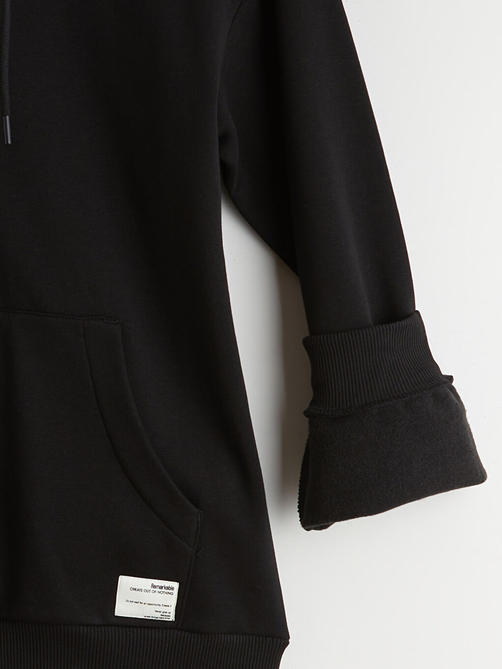 Siyah Kapüşonlu Erkek Kalın Fermuarlı Sweatshirt-6