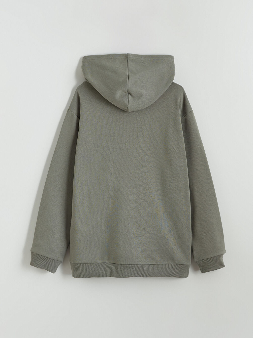 Haki Kapüşonlu Erkek Çocuk Kalın Fermuarlı Sweatshirt-2