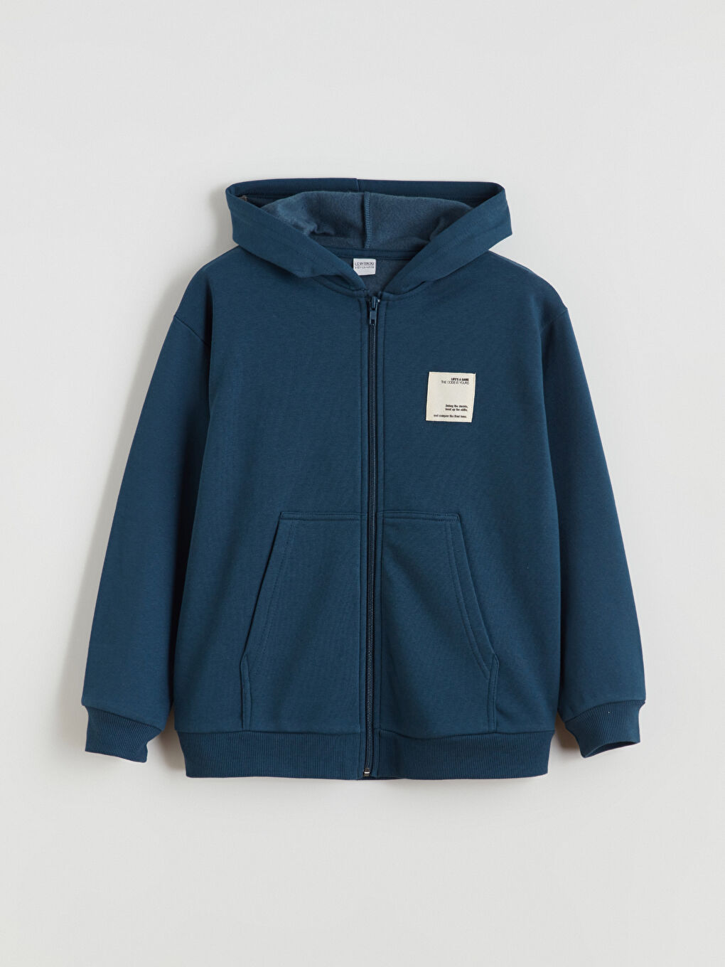 Hooded Boys' Thick Zip-Up Sweatshirt