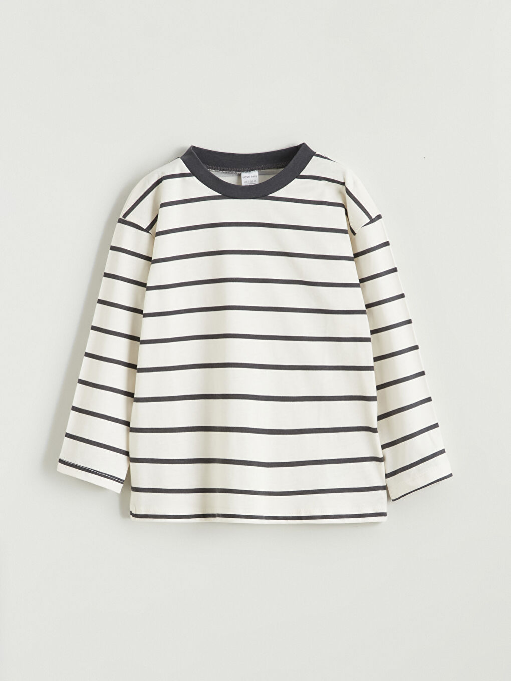 Ekru Çizgili Erkek Bebek Tişört ve Pantolon 2'li-1