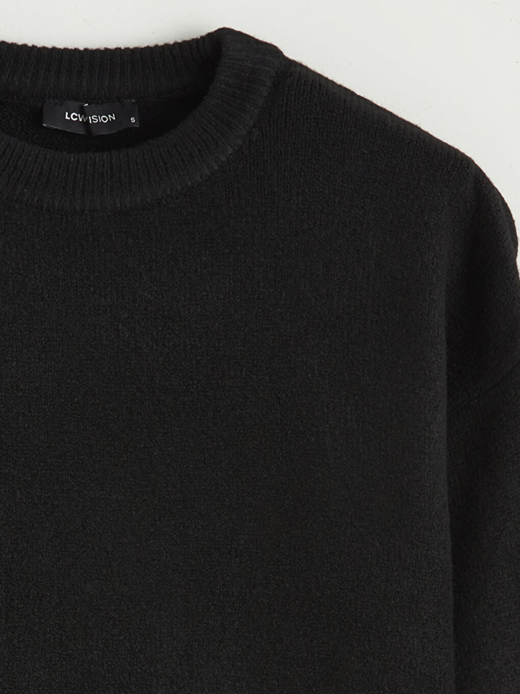 Siyah Bisiklet Yaka Kadın Triko Kazak-5