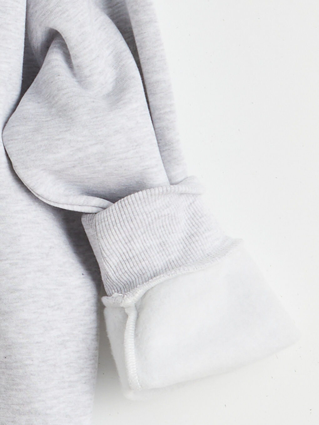 Gri Oversize Kadın Kalın Fermuarlı Sweatshirt-6