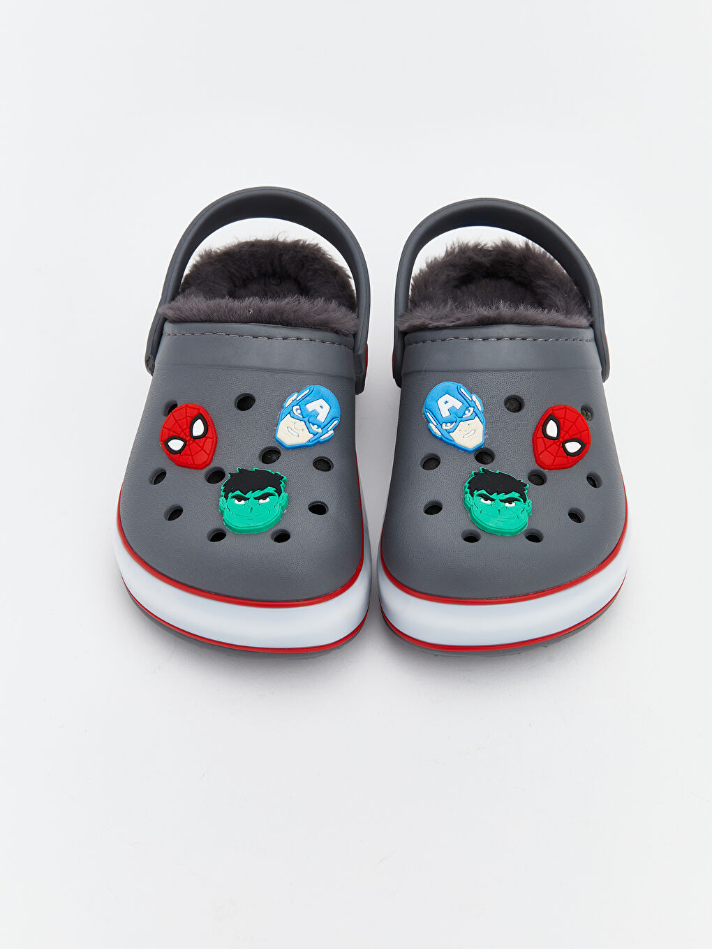 Antrasit Avengers Baskılı Erkek Bebek Ev Terliği-3