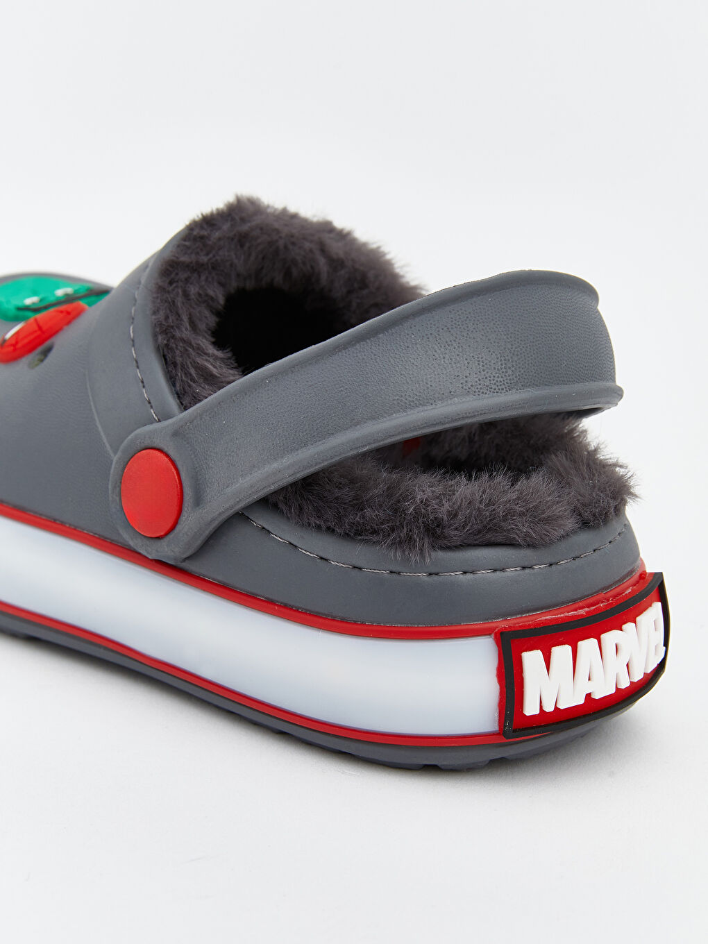 Antrasit Avengers Baskılı Erkek Bebek Ev Terliği-5