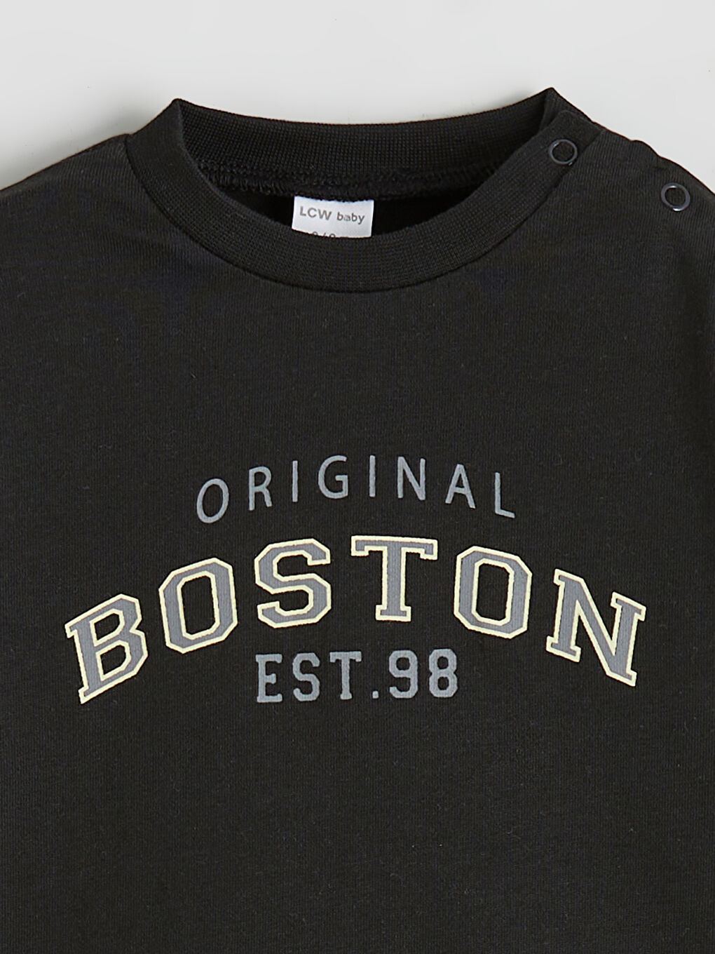 Gri Baskılı Erkek Bebek Tişört ve Eşofman Alt 2'li-2