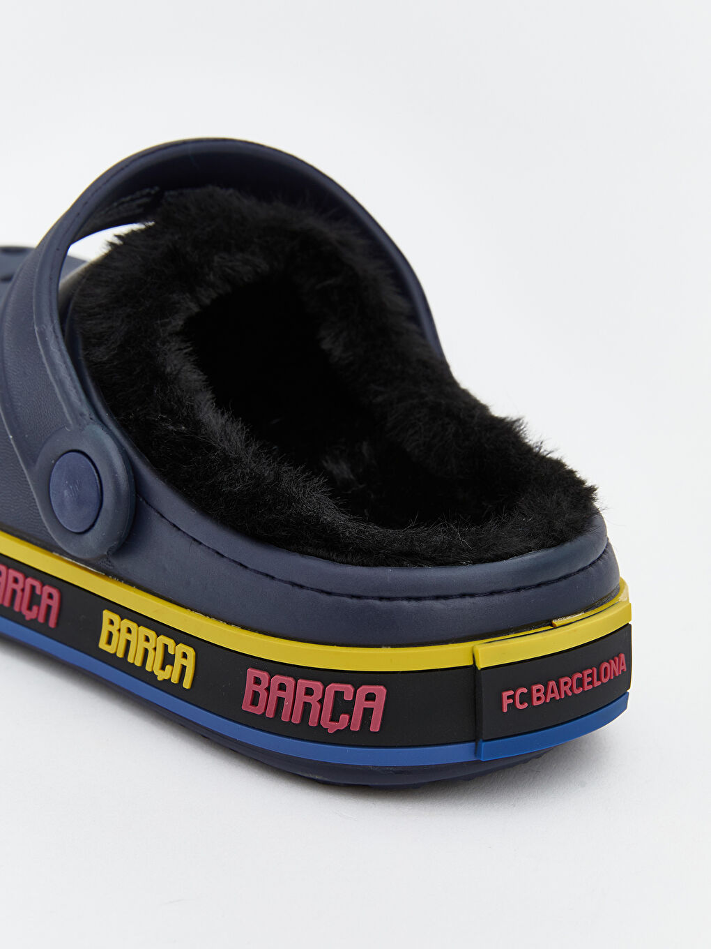 Lacivert FC Barcelona Baskılı Erkek Çocuk Plaj Sandaleti-4