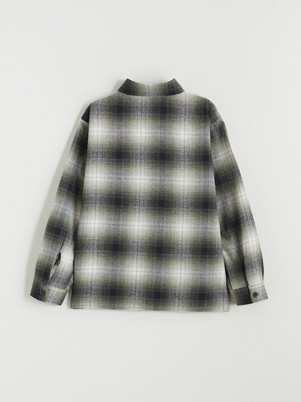 Yeşil Uzun Kollu Ekose Erkek Çocuk Gömlek-2