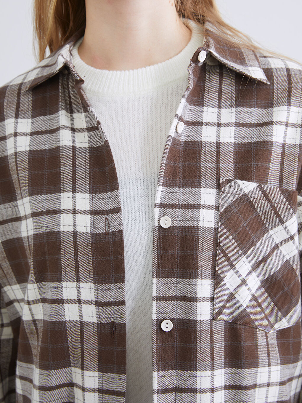 Plaid Oversize Women's Shirt-2