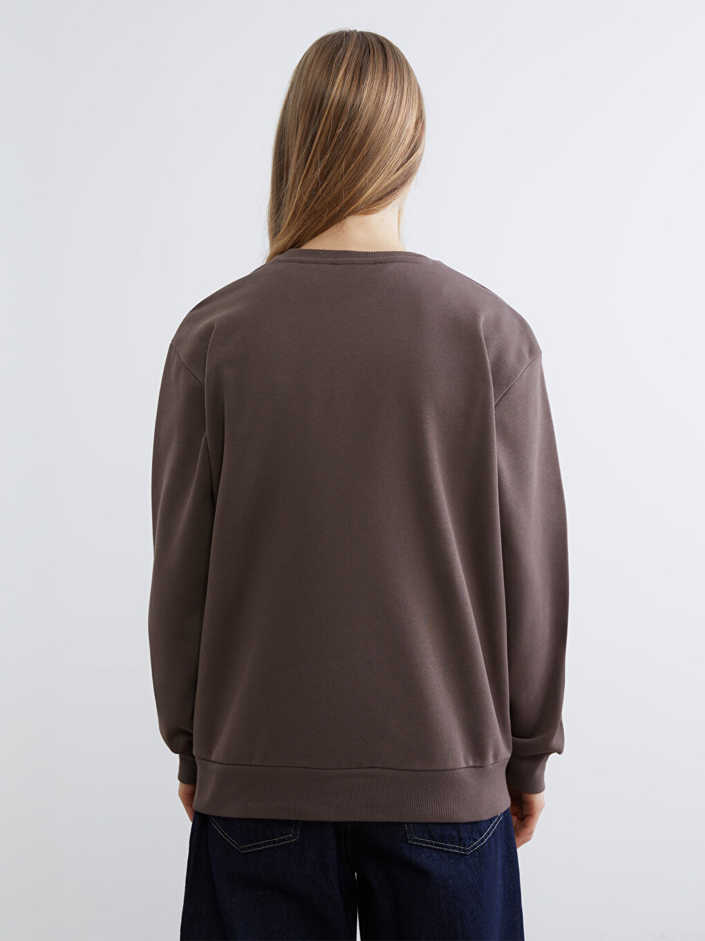 Kahverengi The Mandalorian Baskılı Kadın Kalın Sweatshirt-3