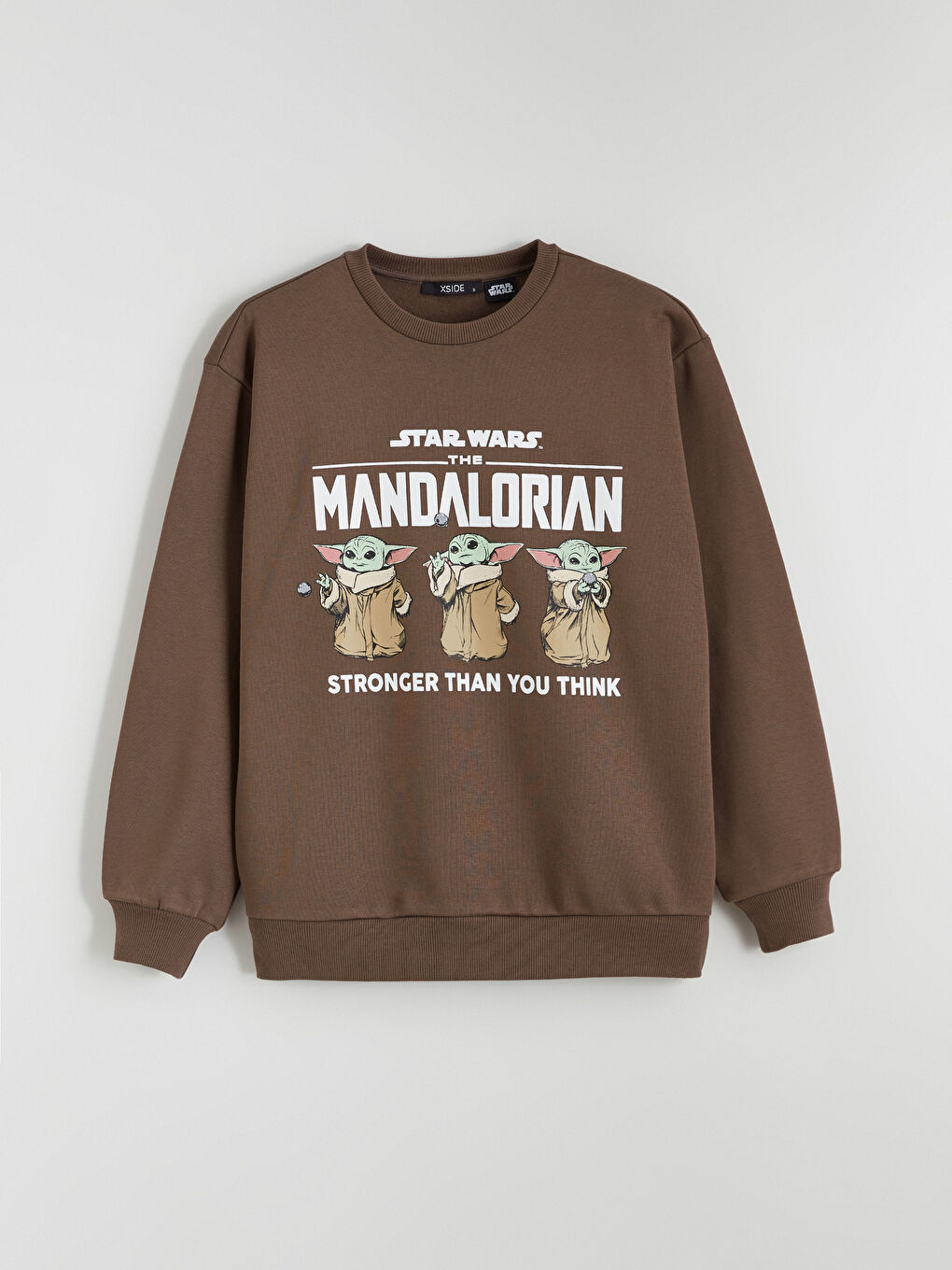 Kahverengi The Mandalorian Baskılı Kadın Kalın Sweatshirt-4