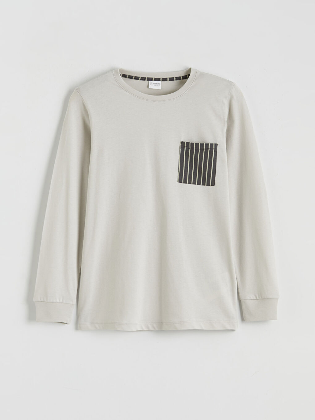 Gri Bisiklet Yaka Erkek Çocuk Pijama Takımı-1