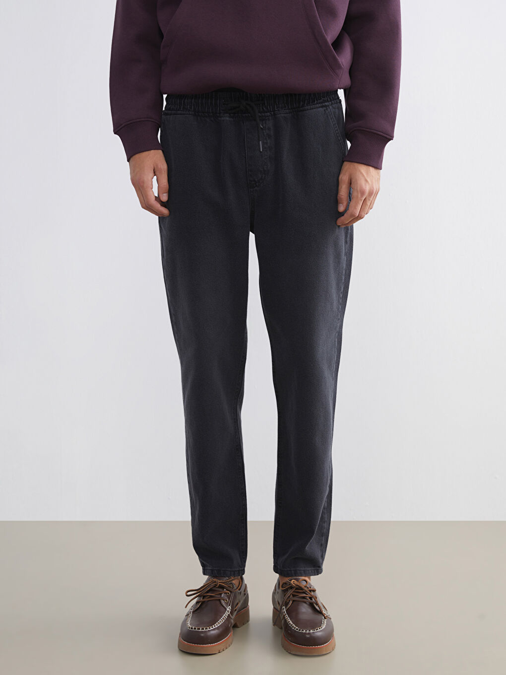 Gri Straight Fit Erkek Jean Pantolon-1